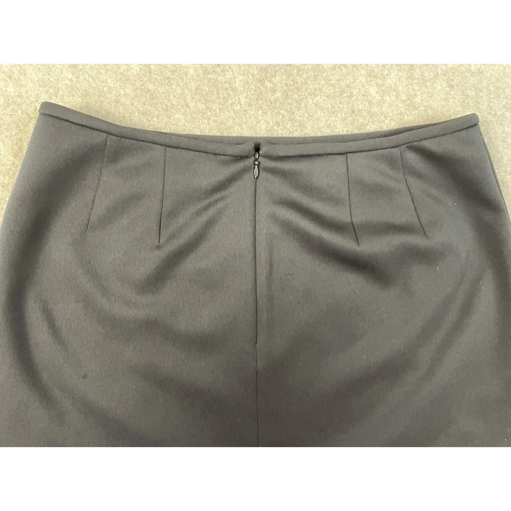 Calvin Klein Animal Print Black Pencil Skirt Sz 6 Lined Zipper Hook And Eye Midi